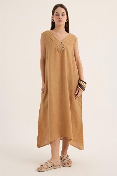 HomeStore Ленена рокля без ръкави