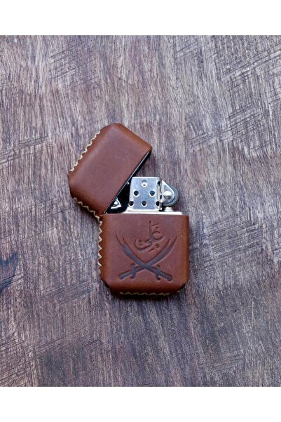 CACTUS Kişiye özel Hakiki deri Kaplama Çakmak Benzinli Çakmak - İsim Baskılı El