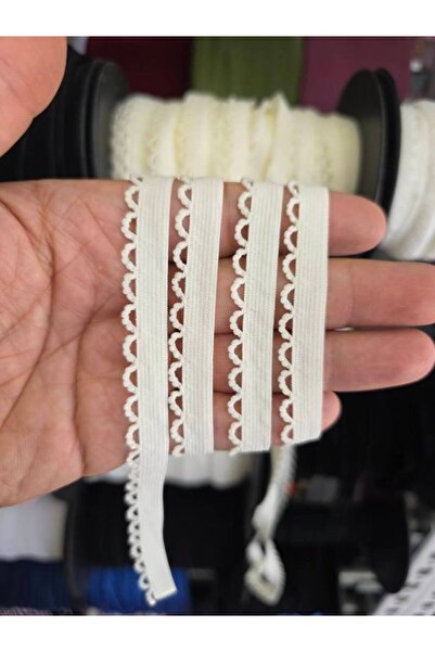 kadifecim 1 cm cauciuc pentru lenjerie intimă-5 metri alb