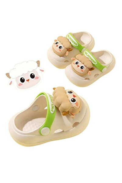 Mixbo Children's Clogs Mixbo, Beach Sandals, Detachable Sheep Accessory, Foam, White 13 cm