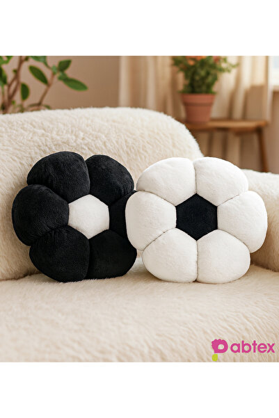 Pabtex 2’li Taraftar Renkli Peluş Yastık – Çiçek Şeklinde Yumuşak Takım Seti