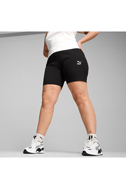 Puma Womens CLASSICS Ribbed Short Tights - Black