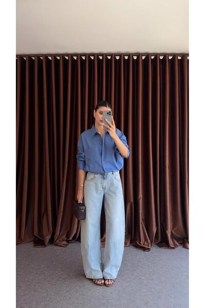 HAZELANNA Blugi oversize deschis la picioare