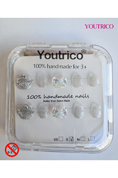 Youtrico Kids Press-on Nails - 100% Handmade Non-Toxic Safe for Ages 3+ Cute Green Kids' Fake Nails