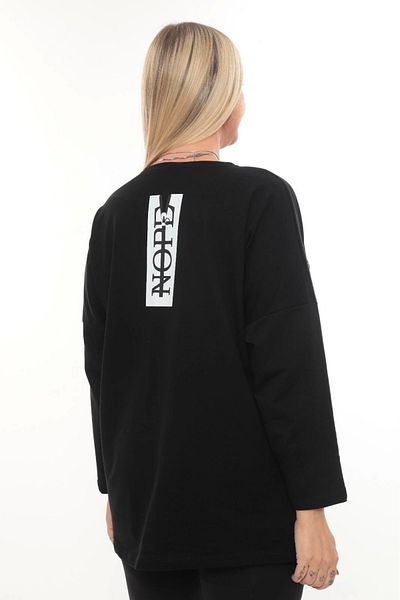 Lady Majestic Comfortable Fit Plus Size Women's Blouse Long Sleeve Lettering Detail with Pockets