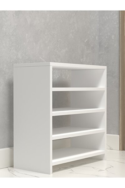 Kenzlife Kapaklı Ayakkabılık Bosnevi Mat Beyaz Suntalam 065*060*30 Oniki Çift Ayakkabı Kapasitesi Arkalıksız