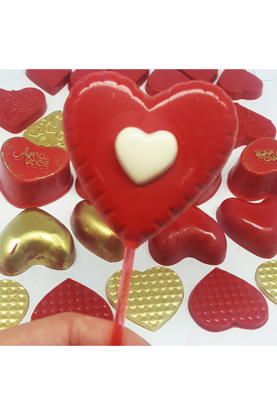 BWB Forma ciocolata acadea/lollipop Inima, dubla, 8 cavitati, 64×58.5x7mm