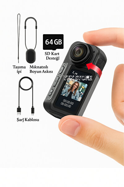 YKK Store S70 Yaka Kamerası – 120° Geniş Açı, 180° Dönebilen Lens, 1080p/30FPS