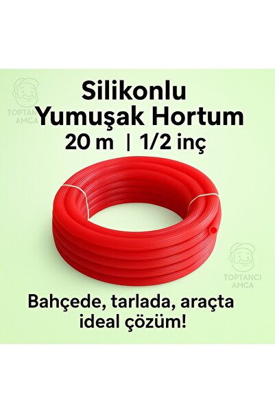 Toptancı Amca Silikonlu Dayanıklı Bahçe Hortumu Sulama Hortumu Musluklara Uyu...