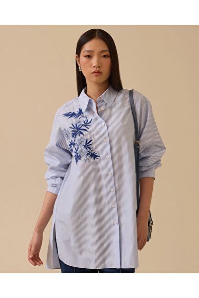 SCL Сорочка з вишивкою та смужками