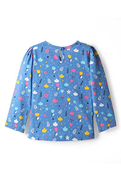 Babyhug 100% Cotton Knit Full Sleeves T-Shirts Floral & Polka Dots (Pack of 3)-Pink Blue & Sea Green