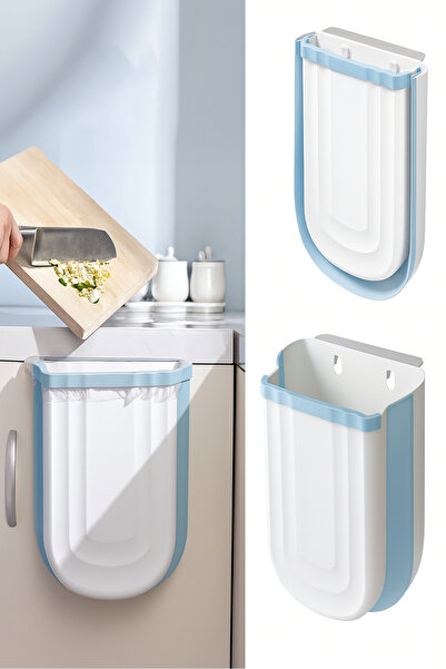 Ecuy Katlanabilir Körüklü Mutfak Çöp Kovası Tezgah Üstü Dolap Askılı Pratik K...