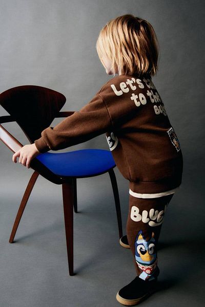 anonim Boy's Cotton Brown Bluey Sweatshirt and Tracksuit Bottom Set