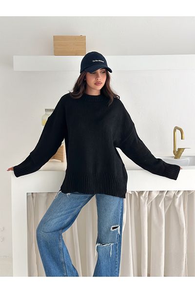 CyRo Women's Comfortable Fit Standard Size Long Sleeve Knitwear Sweater