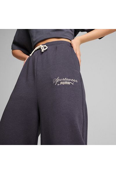 Puma Womens CLASSICS+ Relaxed Sweatpants - Gray