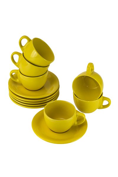 Cesiro Set of 6 cups with saucers, Cesiro, 170 ml, Yellow