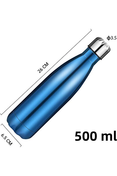 Generic MOLISAN Stainless Steel Water Bottle, 500ml Double Walled Vacuum Flask with Pouch, BPA Free 12 Hours