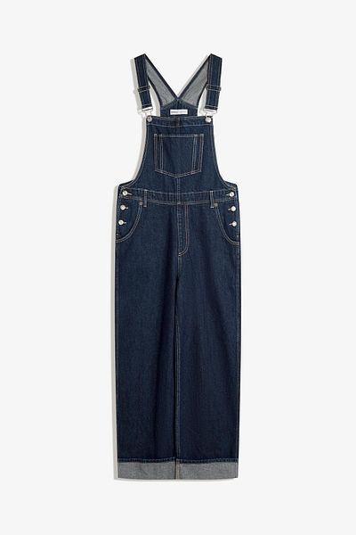 Bershka Oversize denim jumpsuit with straps