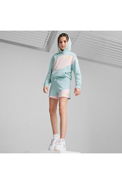 Puma Youth Girls POWER Colourblock Shorts - Blue