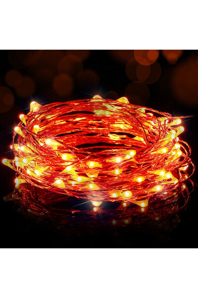 ariceleo Instalație cu 50 LED-uri, cupru/plastic, portocaliu, 5 m