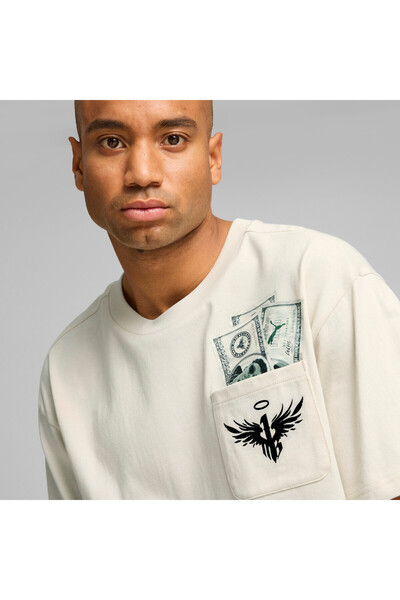 Puma Mens Melo Bucks Basketball Tee - White