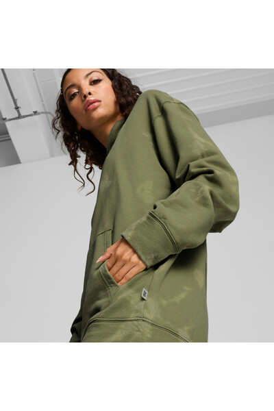 Puma Unisex DOWNTOWN Relaxed Hoodie - Green