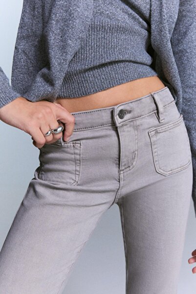 Bershka Flare trousers with flaps and pocket