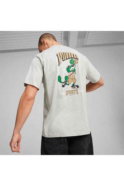 Puma Mens TEAM Graphic Tee - Gray
