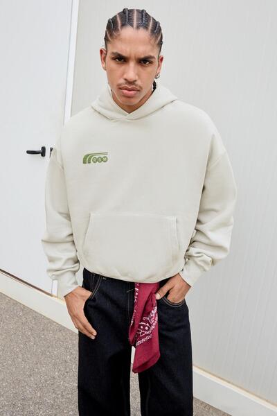 Bershka Baskılı kapüşonlu sweatshirt