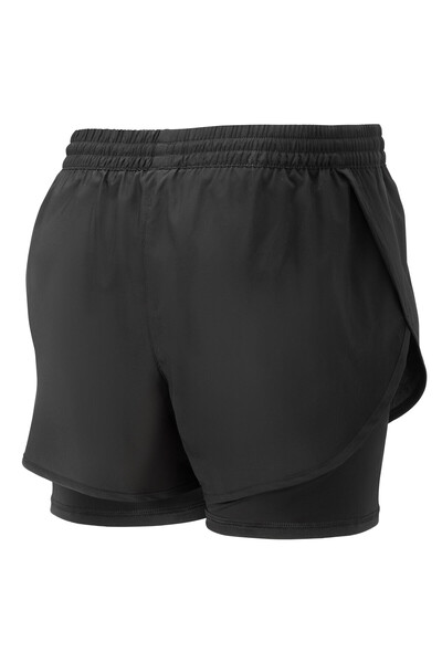 Puma Womens 2 in 1 Woven Running Shorts - Black