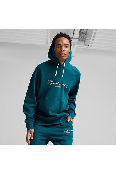 Puma Mens CLASSICS+ Relaxed Hoodie - Green