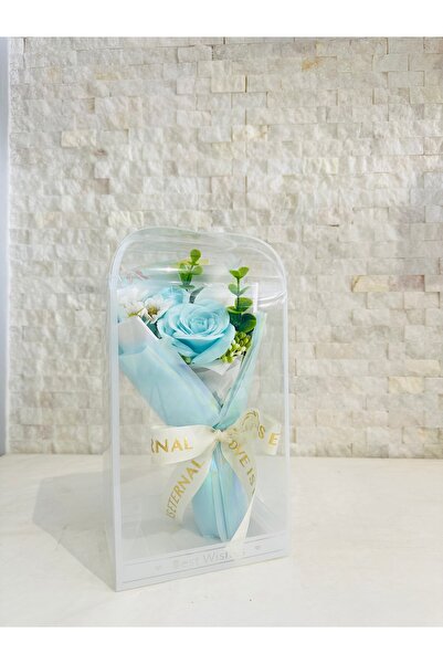 Luvi Handmade Kutulu💐Buket premium Özel seri Küçük boy💐Mavi