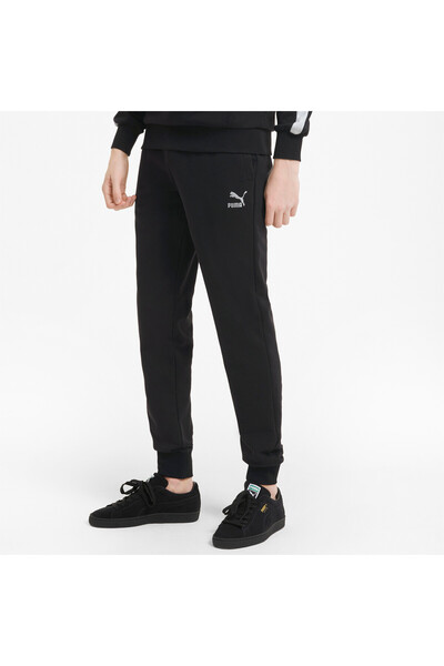 Puma Mens Classics Cuffed Sweatpants - Black