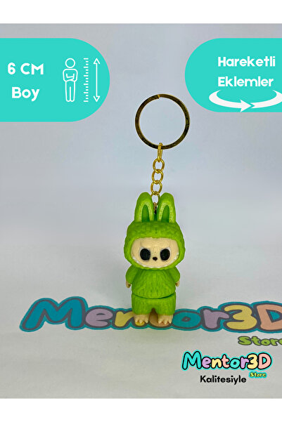 Mentor 3D Store ميدالية مفاتيح لابوبو شخصية متحركة ثلاثية الأبعاد (قطعة واحدة...