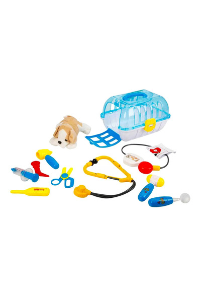Sunman Çantalı Peluş Köpek Veteriner Seti