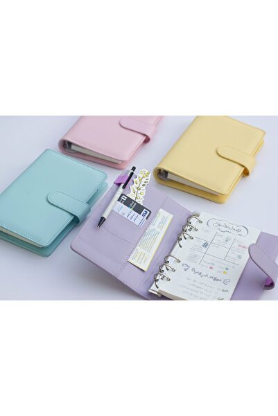 Unbraded اجندة جلد ملون مع الورق A5 ( اصفر )