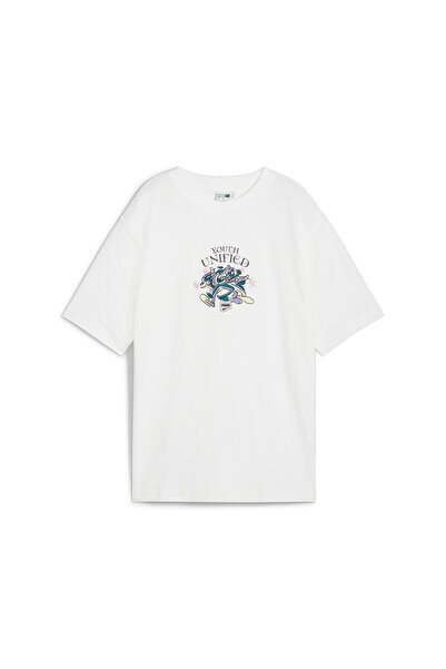 Puma Womens DOWNTOWN Relaxed Graphic Tee - White