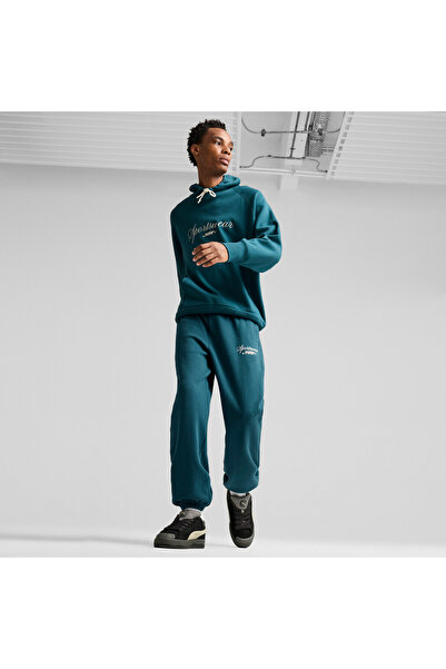 Puma Mens CLASSICS+ Relaxed Sweatpants - Green