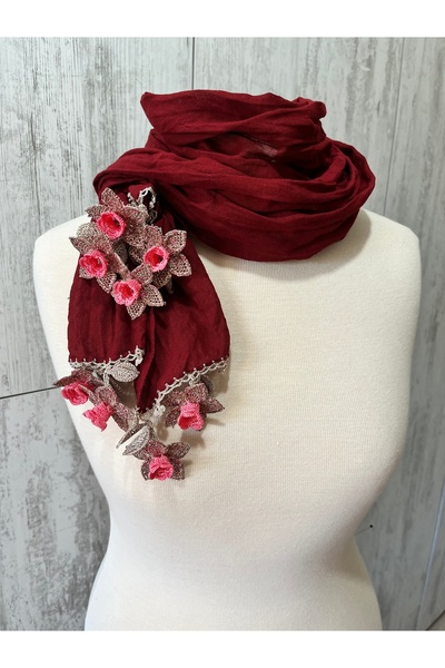 KAFTAN TAKI TASARIM Crochet Cotton Scarf 41X1.50Cm