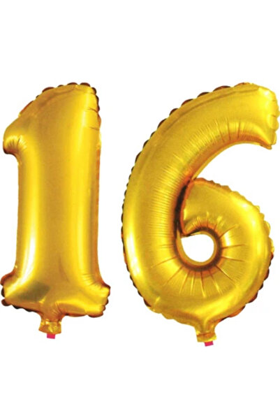 16 Yaş Rakamlı Balon 90cm Büyük Boy Lüx Party Süsü
