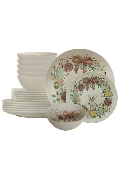 Cesiro Set farfurii, 18 piese, Cesiro, Decor Iepuras de Paste