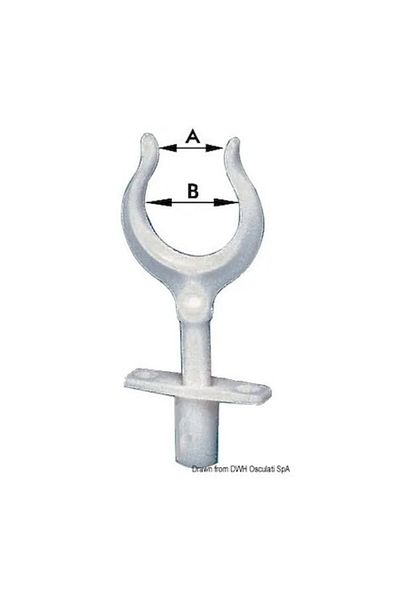 OSCULATI White Nylon Fork, 34x53 mm, Stem Diameter 15 mm, Robust and Lightweight