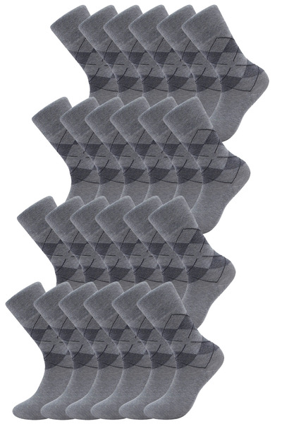 HRN Textile Pack of 24 Men's Cotton Plaid Long Socks – Anti-Sweat and Odor