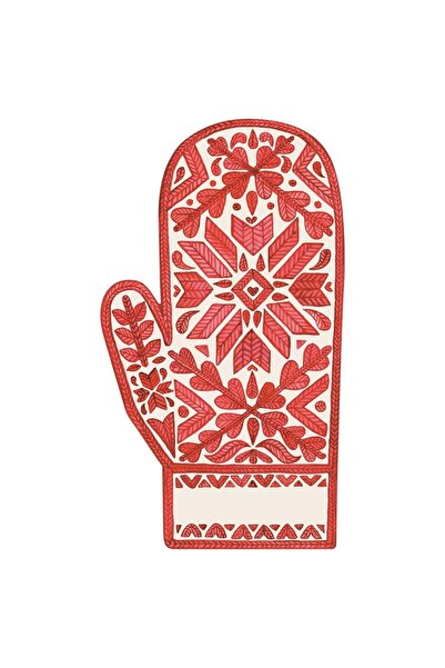 Hester & Cook Fair Isle Mitten Table Accent, пакет от 12 листа
