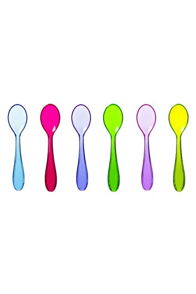 OEM Reusable Plastic Spoons, Multicolor, 12 cm, 6 pcs