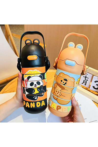 Mobcos Creative Puzzle Cup Children's Portable Stainless Steel Thermos Rotating Straw Revolving game