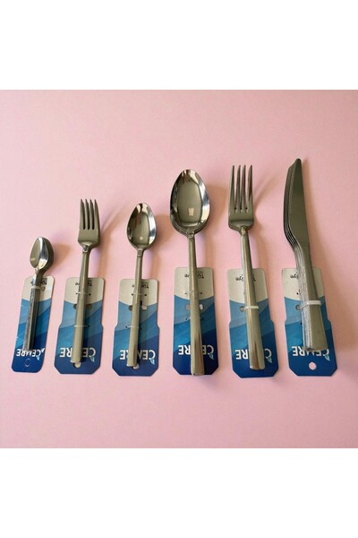 ENASHOP Cemre Series 36 Piece Stainless Steel Cutlery Set for 6 People