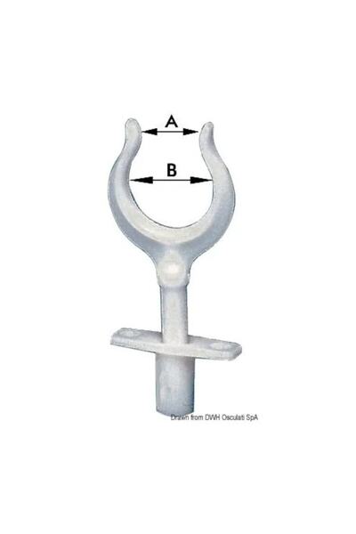 OSCULATI White Nylon Fork, 34x53 mm, Stem Diameter 15 mm, Robust and Lightweight