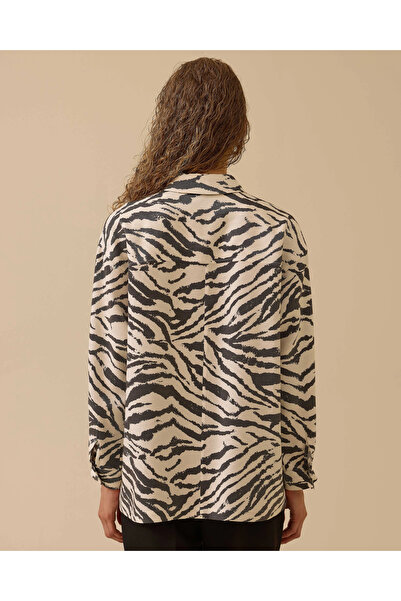 SEÇİL Zebra Desenli Cep Detaylı Gömlek