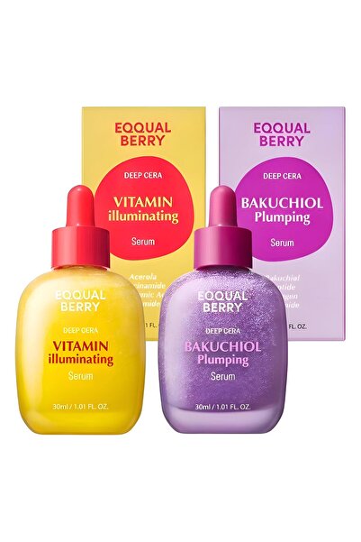 BEAUTY AND HEALTH مجموعة التوت الكاملة لتجديد البشرة وإشراقها - سيروم باكوتشيول 30 مل + سيروم فيتامين سي 3